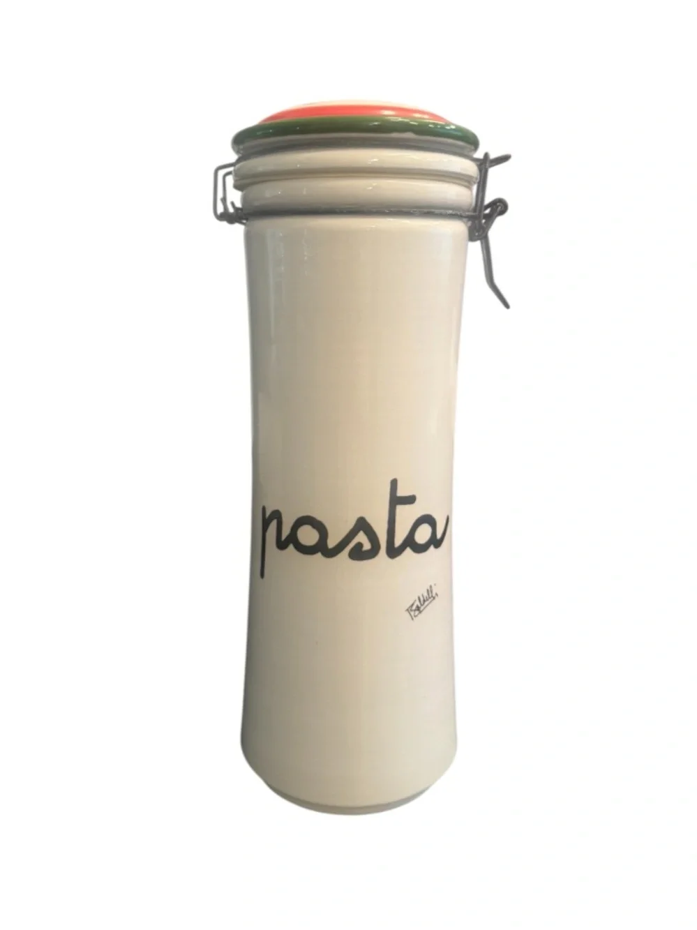 Baldelli Italia Pottery Ceramic Pasta Canister Container Pasta Noodle Keeper